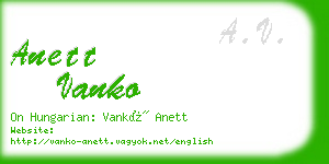 anett vanko business card